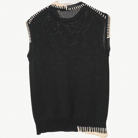 Jil Sander SS/18 Runway Black Cotton Stitch-Detail Knitted Vest - Picture 3 of 11